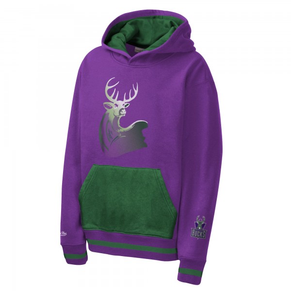 Подростковая Milwaukee Bucks Mitchell & Ness Purple Playmaker Fashion Fleece Hoodie