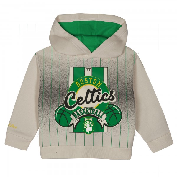 Toddler Boston Celtics Mitchell & Ness Cream/Kelly Green Retro Roots Oversized Pullover Hoodie & Pants Set