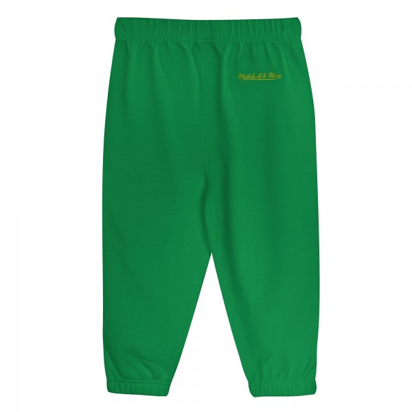 Toddler Boston Celtics Mitchell & Ness Cream/Kelly Green Retro Roots Oversized Pullover Hoodie & Pants Set