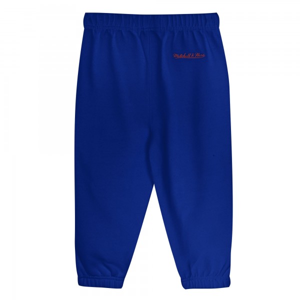 Toddler New York Knicks Mitchell & Ness Cream/Blue Retro Roots Oversized Pullover Hoodie & Pants Set