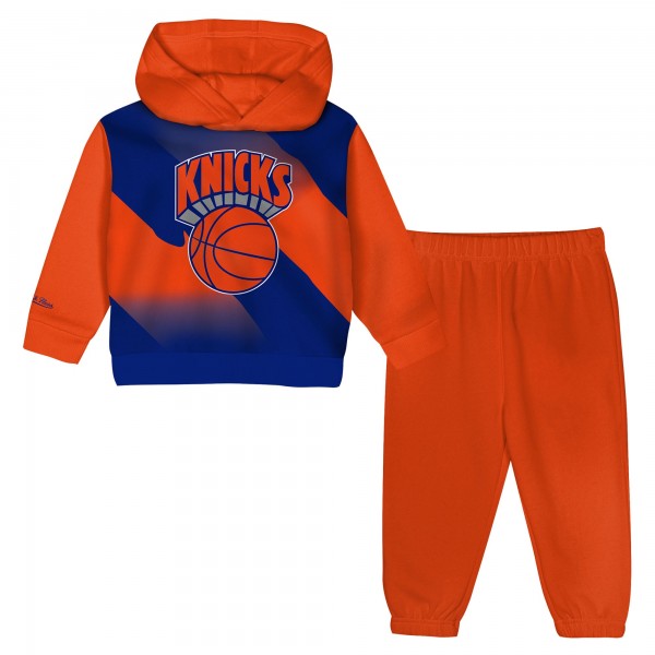 Toddler New York Knicks Mitchell & Ness Royal/Orange Big Face Oversized Pullover Hoodie & Pants Set