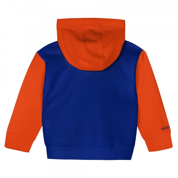 Toddler New York Knicks Mitchell & Ness Royal/Orange Big Face Oversized Pullover Hoodie & Pants Set