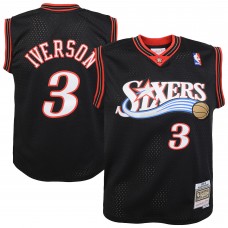Подростковая Philadelphia 76ers Allen Iverson Mitchell & Ness Black 2000-01 Swingman Road Jersey