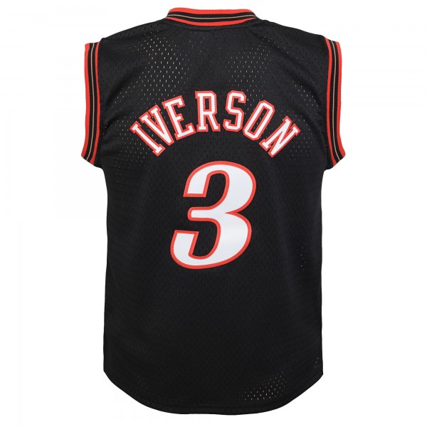 Подростковая Philadelphia 76ers Allen Iverson Mitchell & Ness Black 2000-01 Swingman Road Jersey