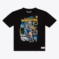 Футболка Golden State Warriors Stephen Curry Mitchell & Ness Black Chalked Up