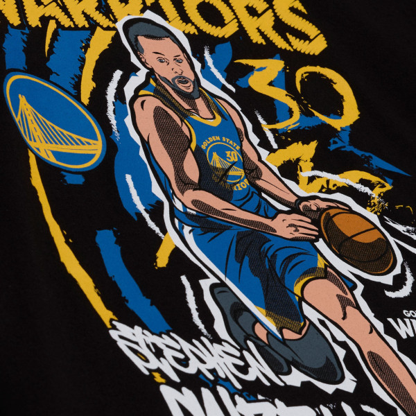 Футболка Golden State Warriors Stephen Curry Mitchell & Ness Black Chalked Up