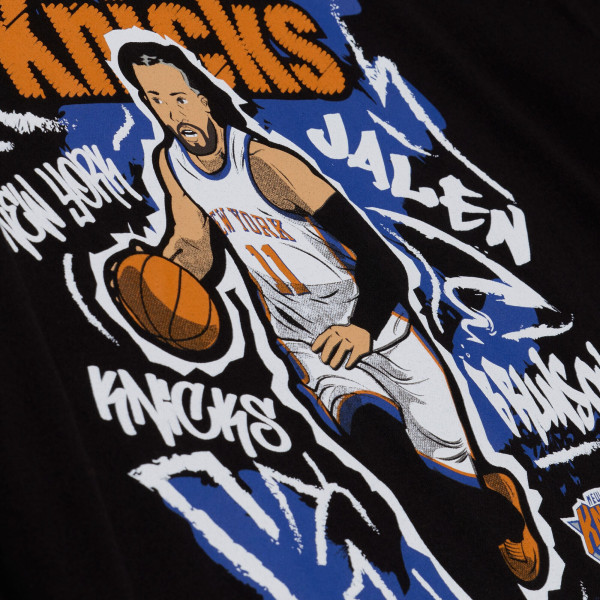 Футболка New York Knicks Jalen Brunson Mitchell & Ness Black Chalked Up