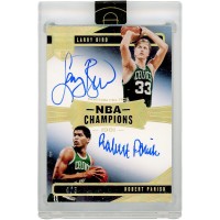 Larry Bird & Robert Parrish Boston Celtics Autographed 2019-20 Panini Eminence 1981 NBA Champions #NBC-LR #4/5 Card
