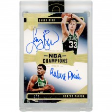 Larry Bird & Robert Parrish Boston Celtics Autographed 2019-20 Panini Eminence 1981 NBA Champions #NBC-LR #4/5 Card