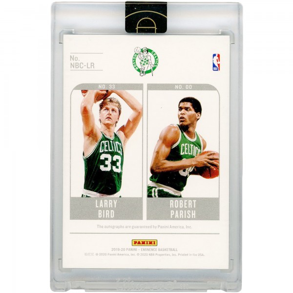 Larry Bird & Robert Parrish Boston Celtics Autographed 2019-20 Panini Eminence 1981 NBA Champions #NBC-LR #4/5 Card