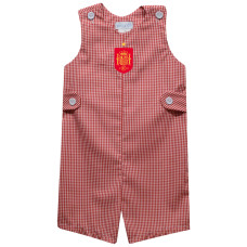 Детская Spain National Team Vive La Fete Gingham Jon Jon Romper - Red