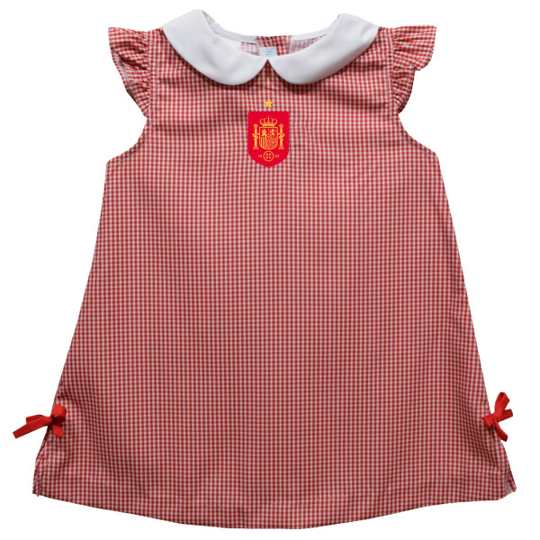 Детская Spain National Team Vive La Fete Girls Mini Check Pattern A-Line Dress - Red