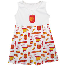 Подростковая Spain National Team Vive La Fete Girls Impressions Artwork Tank Top Dress - White