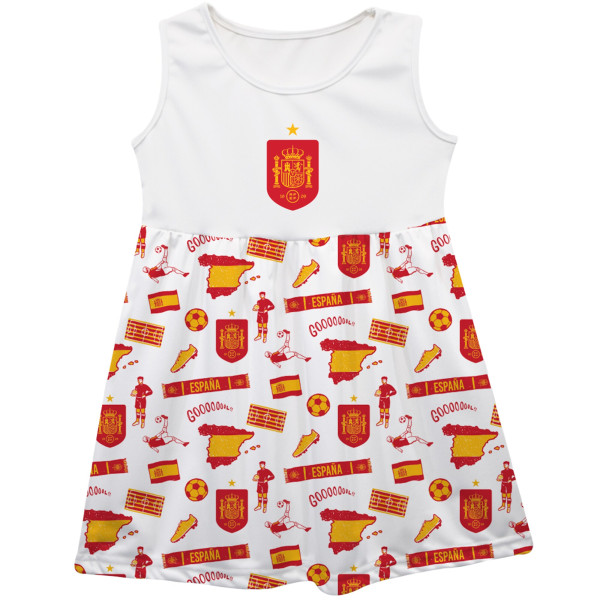 Подростковая Spain National Team Vive La Fete Girls Impressions Artwork Tank Top Dress - White