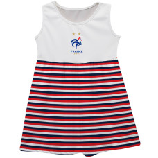 Детская France National Team Vive La Fete Girls Striped Tank Top Dress - White