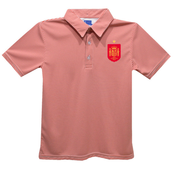 Подростковая Spain National Team Vive La Fete Pencil Stripe Polo - Red