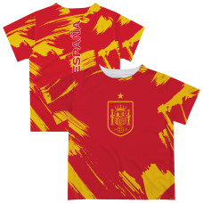 Подростковая Spain National Team Vive La Fete Paint Brush T-Shirt - Red
