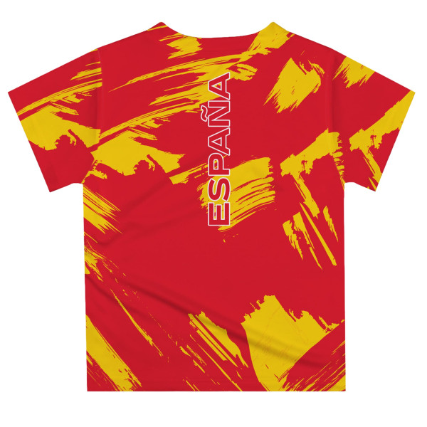 Подростковая Spain National Team Vive La Fete Paint Brush T-Shirt - Red