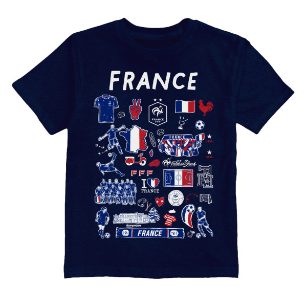 Детская France National Team Vive La Fete Impressions Artwork T-Shirt - Navy