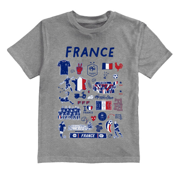 Детская France National Team Vive La Fete Impressions Artwork T-Shirt - Gray