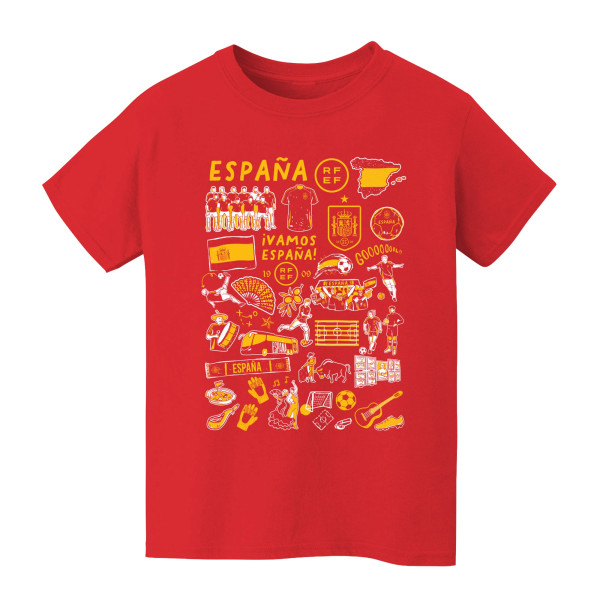 Детская Spain National Team Vive La Fete Impressions Artwork T-Shirt - Red