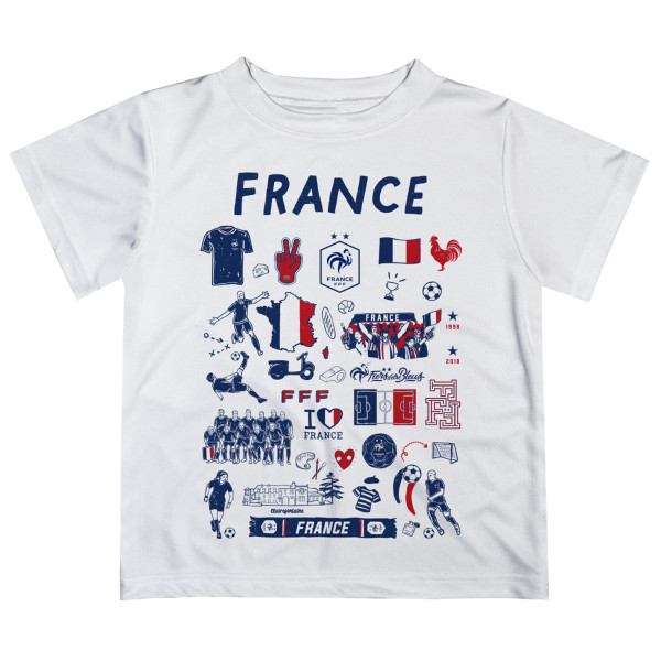 Подростковая France National Team Vive La Fete Impressions Artwork T-Shirt - White