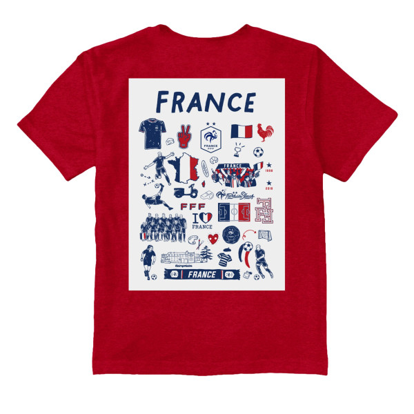 Подростковая France National Team Vive La Fete Impressions Artwork T-Shirt - Red