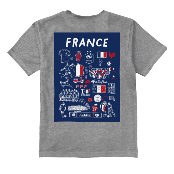 Подростковая France National Team Vive La Fete Impressions Artwork T-Shirt - Gray