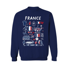 Женская Свитшот France National Team Vive La Fete Impressions Artwork - Navy