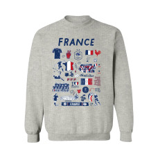Женская Свитшот France National Team Vive La Fete Impressions Artwork - Gray