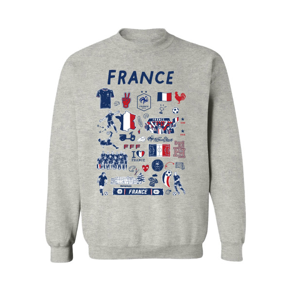 Женская Свитшот France National Team Vive La Fete Impressions Artwork - Gray