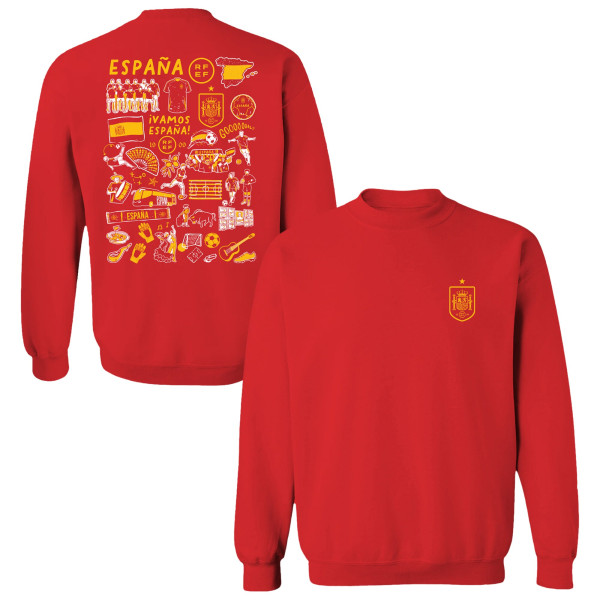 Женская Свитшот Spain National Team Vive La Fete Impressions Artwork - Red