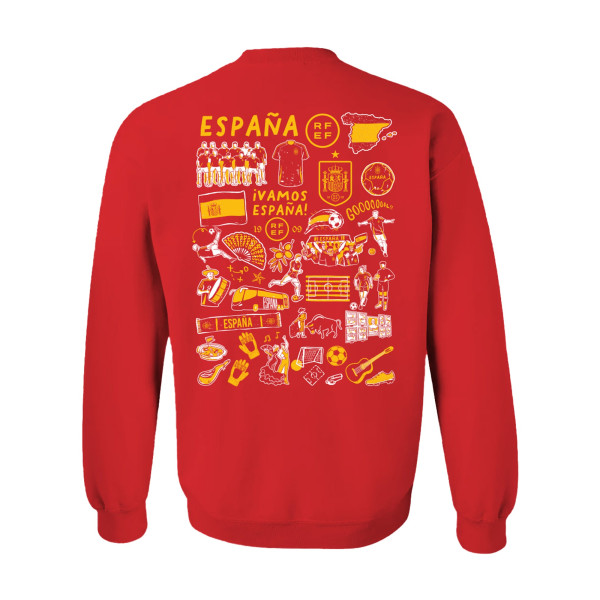 Женская Свитшот Spain National Team Vive La Fete Impressions Artwork - Red