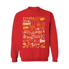 Женская Свитшот Spain National Team Vive La Fete Impressions Artwork - Red