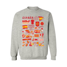 Женская Свитшот Spain National Team Vive La Fete Impressions Artwork - Gray