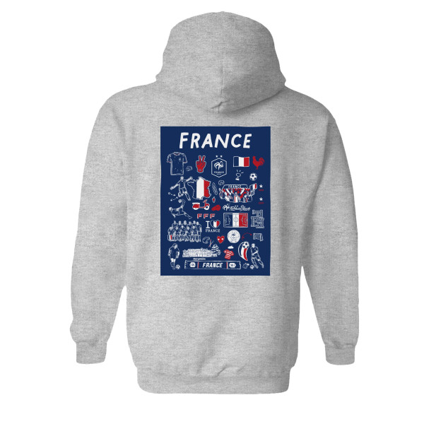 Женская Толстовка France National Team Vive La Fete Impressions Artwork - Gray