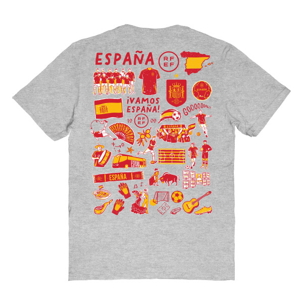 Женская Футболка Spain National Team Vive La Fete Impressions Artwork Fitted - Gray