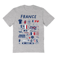Женская Футболка France National Team Vive La Fete Impressions Artwork Fitted - Gray