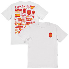 Женская Футболка Spain National Team Vive La Fete Impressions Artwork Fitted - White