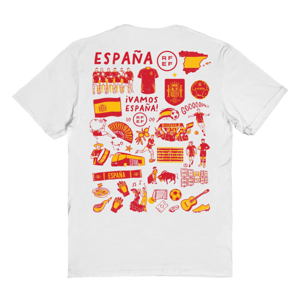 Женская Футболка Spain National Team Vive La Fete Impressions Artwork Fitted - White