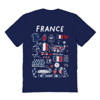 Женская Футболка France National Team Vive La Fete Impressions Artwork Fitted - Navy