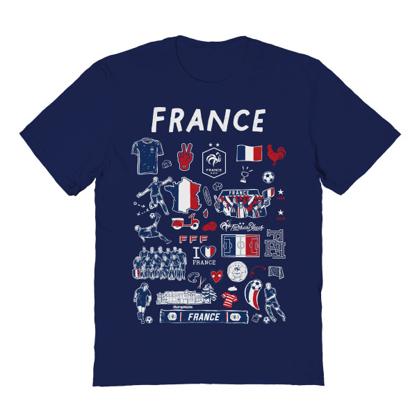 Женская Футболка France National Team Vive La Fete Impressions Artwork Fitted - Navy