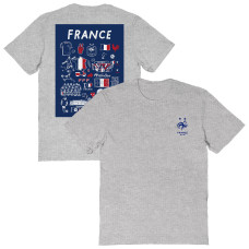 Женская Футболка France National Team Vive La Fete Impressions Artwork Fitted - Gray
