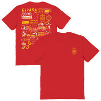 Женская Футболка Spain National Team Vive La Fete Impressions Artwork Fitted - Red