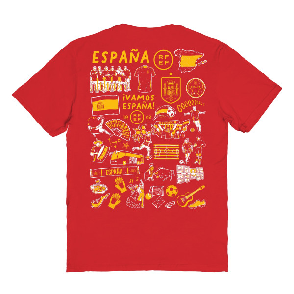 Женская Футболка Spain National Team Vive La Fete Impressions Artwork Fitted - Red