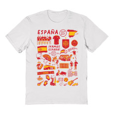 Женская Футболка Spain National Team Vive La Fete Impressions Artwork Fitted - White