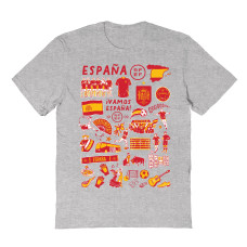Женская Футболка Spain National Team Vive La Fete Impressions Artwork Fitted - Gray