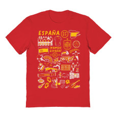 Женская Футболка Spain National Team Vive La Fete Impressions Artwork Fitted - Red