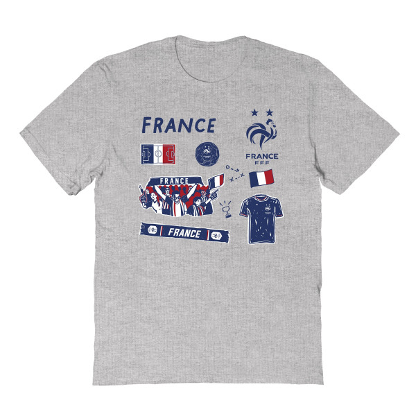 Подростковая France National Team Vive La Fete Impressions Icons T-Shirt - Gray