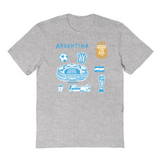 Подростковая Argentina National Team Vive La Fete Impressions Icons T-Shirt - Gray